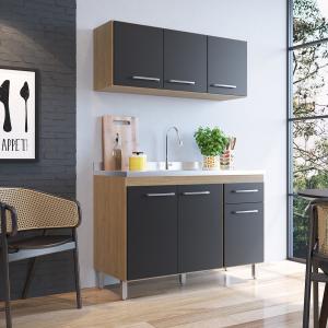 Bajo mesada 3p 1c Casamia 120 Freijo/Grafite 603