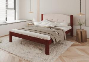 Cama 2P Madera respaldo tela