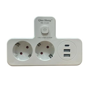 Cargador USB-C y 2 USB con 2 enfuches y Luz 216U Yiwu