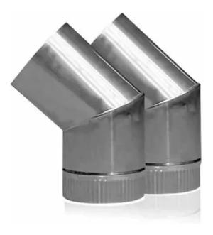 Codo par 45° 11cm Ø chimenea Cocina a Leña Inox Calor inox