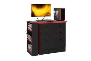 Comoda 3C escritorio NAT4840.76 Negro/Rojo
