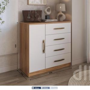 Comoda 5C 1P ArteCas Nogal/Blanca 255-60-4