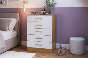 Comoda 5C ArteCas Nogal/Blanca 250-60-4