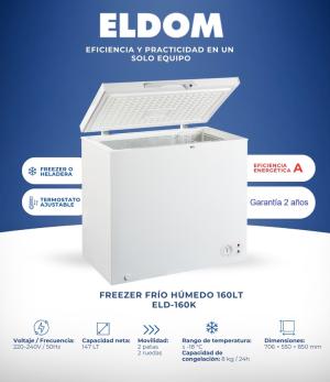 Freezer Eldom 147L Clase:A  ELD-160K G:2A