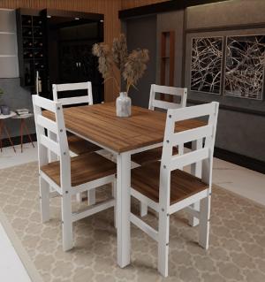 Juego Comedor 4S BELLA NEVADO UV Madera Gis
