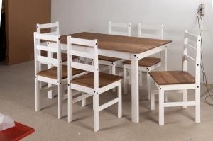 Juego Comedor 6S Madera Mexicano Gromoveis BLANCO