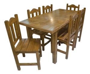 Juego Comedor 6S  Mercosur Madera 162X82 AND