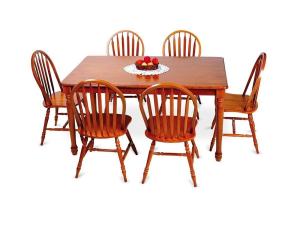Juego Comedor 6S WINDSOR Madera GOMERO rectanguar sat