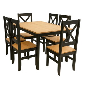 Juego Comedor 6 Sillas Tabulae X color: Negro / Cera