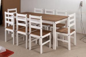 Juego Comedor 8S Madera Mexicano Gromoveis BLANCO