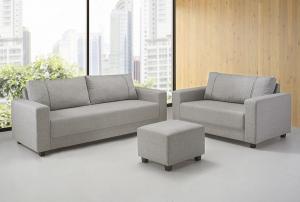 Juego de Living 3+2 HERVAL 4203 color D2390 Gris