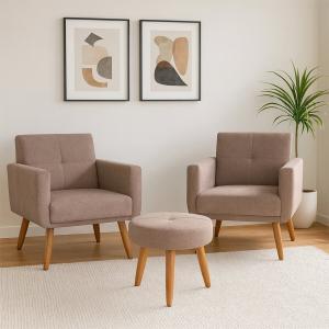 Juegos Living Matrix 1+1 y puff ORLEANS B255 Marron