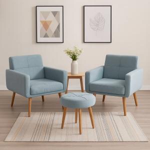 Juegos Living Matrix 1+1 y puff ORLEANS B257 celeste