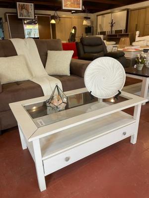 Mesa de Living 1C vidrio Blanca CAIPI-B gis