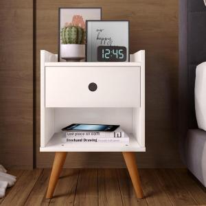 Mesa de Luz 1C Mania DECORE MdM6005 Blanco/Freijo