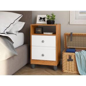 Mesa de Luz 2C Mania DONNA MdM6001 Natural/Blanca