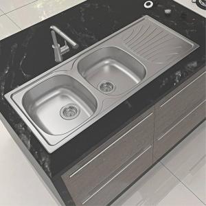 Mesada acero inox Tramontina DOBLE