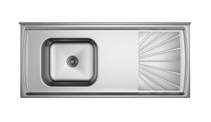 Mesada acero inox base concreto IZQUIERDA