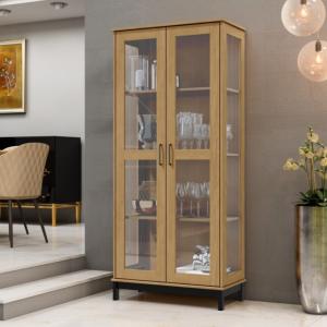 Modular cristalero alto 2P Finestra MADRI 1946RP Roble/Preto