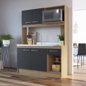 Mueble cocina compacto 4P 1C Casamia Freijo/Grafite 607
