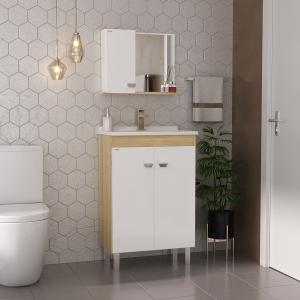 Mueble de baño c/espejo Fabribam EC PES 60 Blanco Almendra