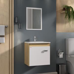 Mueble de baño suspendido c/espejo Fabribam EC 40 Blanco Ale