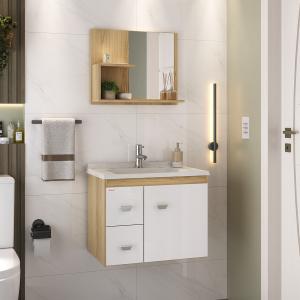 Mueble de baño suspendido c/espejo Fabribam EC 60 Blanco Alm