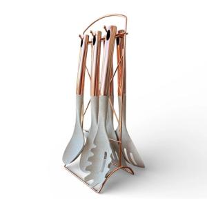 Utencilio de coicina Set 6 pcs E25080 blanco dorado